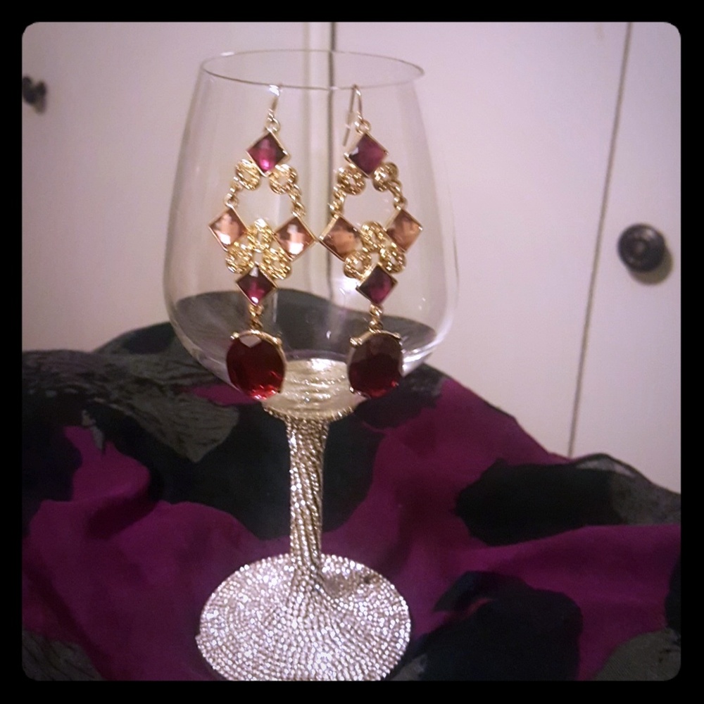 Beautiful purple statement earrings